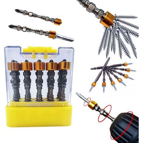Questo set di 10 punte per cacciavite esagonali con testa a croce Phillips da 6,35 mm (1/4 di pollice) è compatibile con vari trapani elettrici e include punte per cartongesso per avvitatori a impulsi