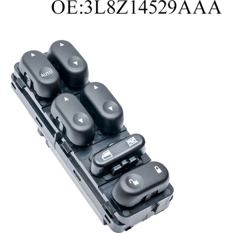 Interrupteur de lève-vitre 3L8Z14529AAA, compatible avec les modèles Ford crossover, commande la montée et la descente des vitres électriques. (1/4)