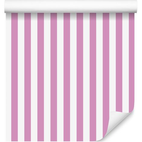 Puderrosa-weiß gestreifte Tapete für Wohn- und Schlafzimmer, 50 x 1000 cm (1/5)