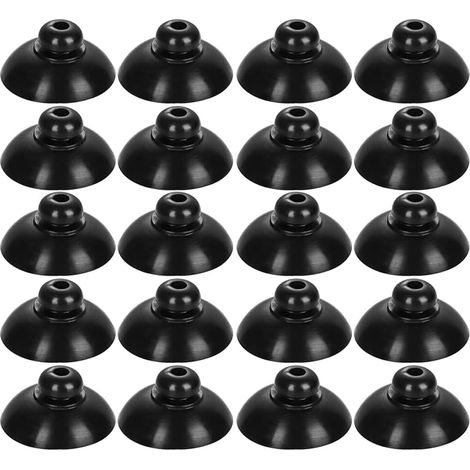 Lot de 20 Ventouses Caoutchouc Noir, Forte Adhérence Verre Lisse, Pour Aquarium Eau Douce Et Salée (1/5)