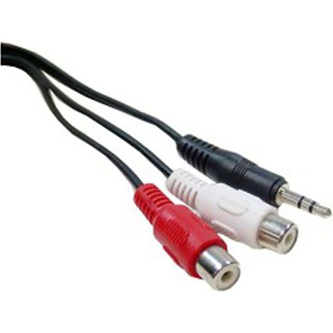 BeMatik - Câble audio mini-jack stéréo 3,5-M-H 2xRCA 1.8m