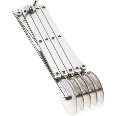Rouleau Coupe-Pâte - Diviseur à 5 Roues en Acier Inoxydable Alimentaire - Pour Pizza Pâtisserie Pâtes Brownies Biscuits Gâteaux - Réglable en Largeur - 1 Pièce (1/4)
