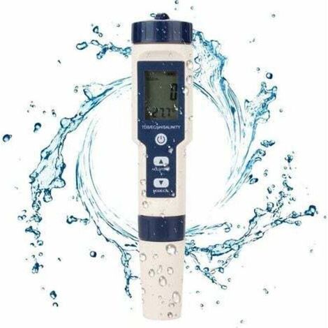 5-in-1 Multifunction Water Tester, digital TDS/EC/Salzgehalt/PH/Temperaturmessgerät für Trinkwasser, Pool, Aquarium, Fishtank und Hydroculture (1/4)