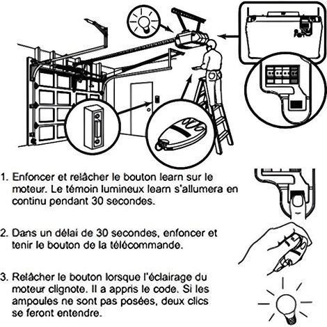 HD-LINE 1X telecommande universelle 433 MHZ Porte de Garage / Portail Alarme 4 b