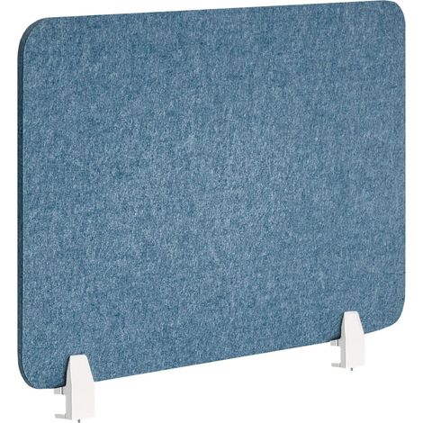 Séparateur de Bureau en PET Acoustique Recouvert de Tissu 80 x 50 cm Bleu Split