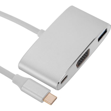 BeMatik - Convertisseur USB 3.1 type C vers VGA et USB-C et USB-A (1/5)