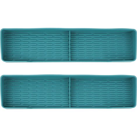 2 Pièces Étagère de Cuisinière en Silicone Magnétique Anti-Fuite Anti-Dérapant, Organisateur de Rack à Épices pour Four, Fournitures de Cuisine Vert Foncé (1/5)