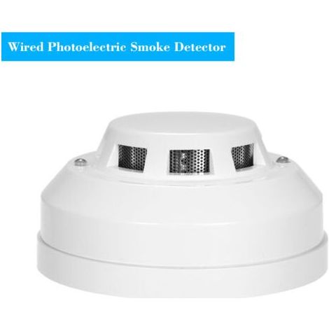 Détecteur de Fumée Photoelectrique Filaire, Capteur d’Alarme Incendie Haute Sensibilité - Pour Connexion Zone, Maison, Cuisine, Hôtel, Usine (1/5)