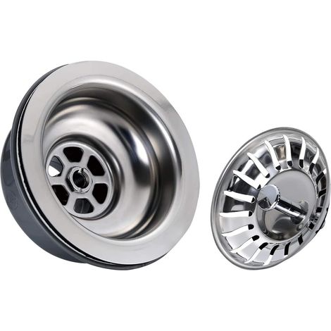 Stainless Steel Sink Strainer Stainless Steel Sink Strainer Stopper Stainless Steel Basket Strainer Protector Drain Stopper Sink Drain Plug Filter Basket Filter Cover, 114mm (1/5)