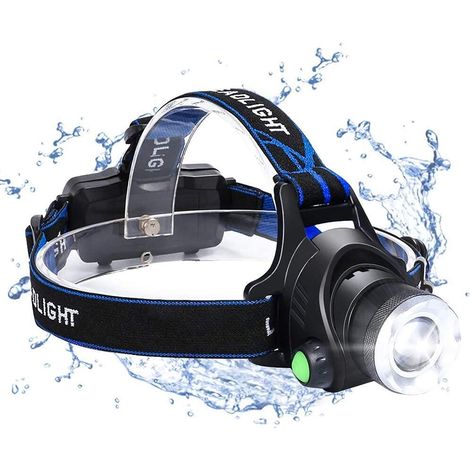 Lampe Frontale LED - 800 Lumen - Rechargeable USB - Étanche IP64 - Zoom Réglable - 3 Modes (Haute/Basse/Stroboscope) - Pour Course Pêche Camping - 1 Pièce (1/5)
