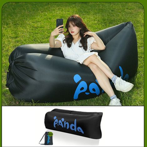 Canapé gonflable avec sac de transport, chaise de plage portable, étanche et anti-fuite, idéal pour le camping, les voyages, la randonnée et la piscine (noir)