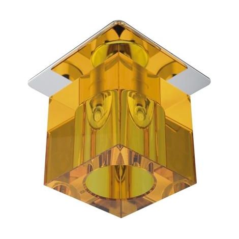 Spot encastré carré chromé cristal orange G4 20W SK-19