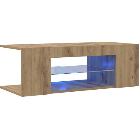 vidaXL Mobile Porta TV con LED Artigianale 90x39x30 cm (1/5)