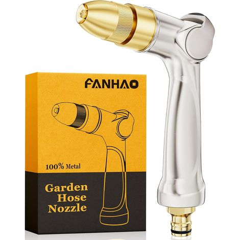 Spray Gun, 100% Metal with Adjustable Modes High Pressure Spray Gun, On/Off Valve to Adjust with Thumb for Lawns, Cars and Animals (1/5)