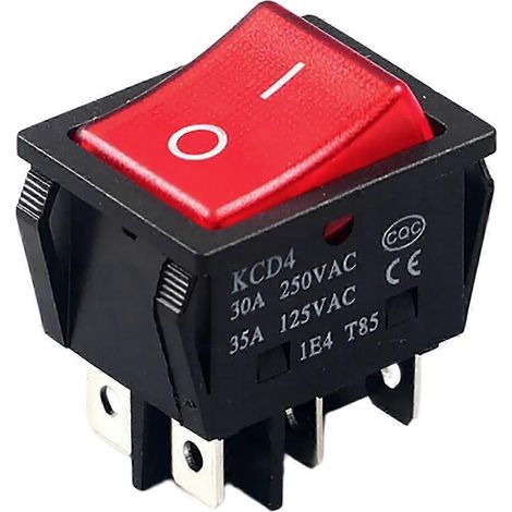 Interrupteur à bascule 6 broches 30 A 250 V avec LED - qualité marine,Red (1/5)
