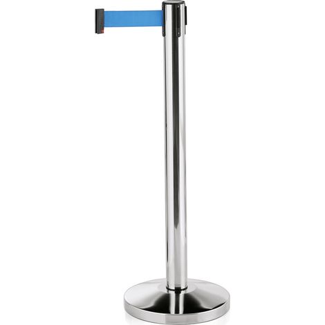 Poteau de barrage en Acier Inoxydable bleu L 2000 mm H 910 mm Ø 320 mm - Lot de 2 - Was Germany