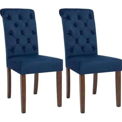 2er Set Esszimmerstühle Lisburn blau Samt (1/5)