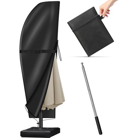 Funda para sombrilla voladiza, toldo de 2 a 4 m con mástil, protección contra la intemperie y los rayos UV, funda para sombrilla de exterior. (1/5)