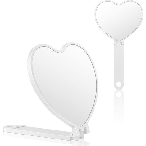 Miroir à Main, Miroir à Main de Coiffure, Miroir de Courtoisie avec Poignée Polyvalent et Support à Suspendre, Miroir pour Voyage Pliante, Salle de B (1/5)