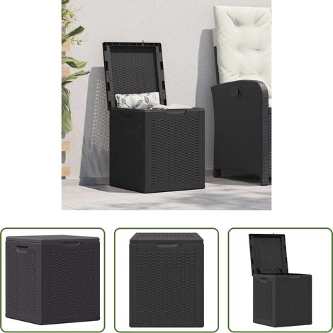 Aufbewahrung - Garten-Aufbewahrungsbox 90 L Schwarz PP Rattan (1/5)