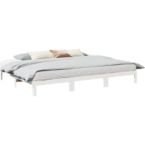 Cadre de lit familial sans matelas blanc 270x200 cm (1/5)
