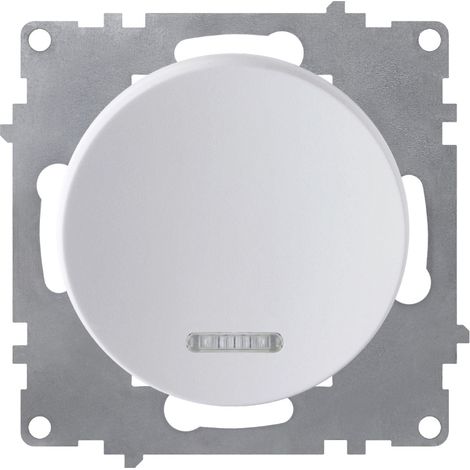 Interrupteur simple allumage, avec témoin lumineux LED, 1 voie - blanc