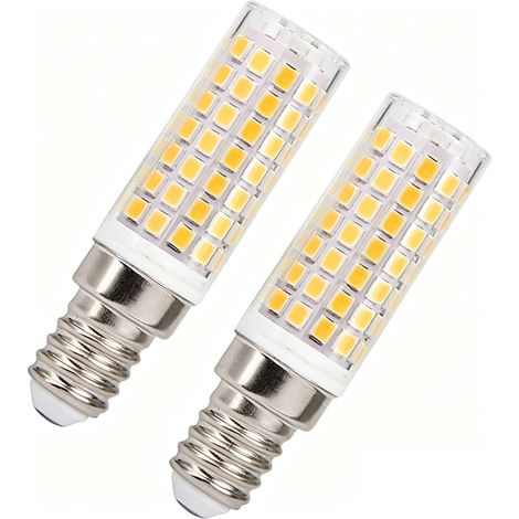 Ampoule LED E14 8W,Lot de 2,Équivalent à Halogène 75W,Blanc Chaud,Ampoule E14 Petite vis Edison Angle de 360° Pas de Scintillement,AC220 240V,pour hotte aspirante,Lustres,lampes décoratives (1/5)