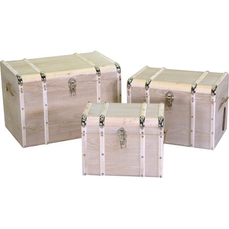 Baule legno 1-3 sbiancato rettangolare cm 60x40h41 (1/4)