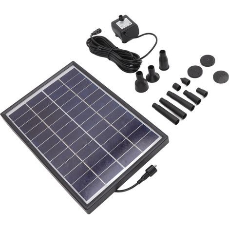 Solarbrunnenpumpe 12V 6W ABS-Antiverstopfungsfilter, leicht zu reinigen, solarbetriebene Wasserpumpe für schwimmende Dekorationen (1/5)