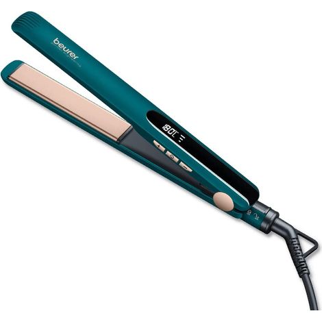 Beurer 59400 HS50 Ocean Piastra per capelli ceramica cheratina 11 livelli 120-220°C display LED spegnimento automatico colore Blu Petrolio (1/5)