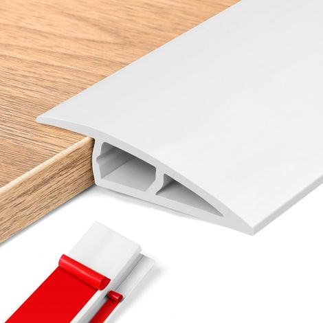 Barre de Seuil Adhesive PVC, Seuil de Porte, Profilés de Réglage en Hauteur en Vinyle,Rattrapage Niveau pour Hauteur du Seuil, Rampe de Seuil Bandes (Blanc, 510mm(H),1M(L)) (1/5)