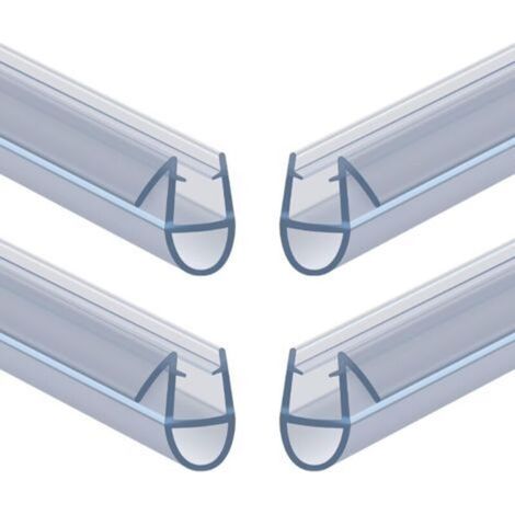Joint de Douche pour Paroi en Verre, 30CM 4PCS Barrière de Douche, Joint Porte Douche pour Vitre 4-6mm, Joint d'Étanchéité Cabine Douche Barrière Pliable, PVC Extra-épais (Transparent) (1/5)