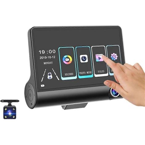 4-Zoll-Touchscreen-Auto-DVR 1080P Dashcam Front-, Innen- und Rückkamera (B)