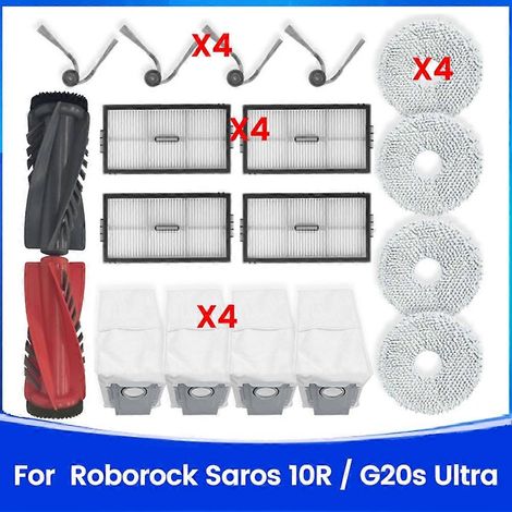 Filtre pour aspirateur brosse pour aspirateur Filtre de brosse pour aspirateur filtre de 18PCS Saros 10R / G20S Ultra Aspirateur Main Roller Side Brosse Filtre Serpillière Cloth Sac à poussière Acce (1/5)