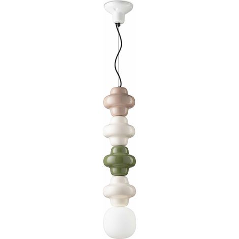 Sospensione Vintage Decò Copacabana 4 Moduli Ceramica Multicolor G-B-V E27 (1/2)