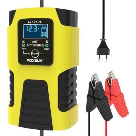 Chargeurs de batterie de voiture 6V/2A 12V/2A Chargeurs de batterie intelligents entièrement automatiques Mainteneur Chargeurs portables à ruissellement Désulfateur de batterie pour moto de vo (1/5)