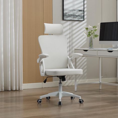 Chaise de bureau ergonomique en maille avec soutien lombaire et appui-tête réglables – chaise de direction à dossier haut pour la maison ou le bureau