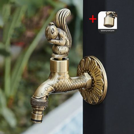 (Modèle 8) Robinet de jardin extérieur en cuivre sculpté antique, pour machine à laver, robinet de toilette de luxe WB8510 (1/5)