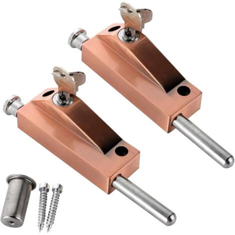 Serrures de porte en verre en alliage d'aluminium, Verrou de sol, verrou antivol de sécurité, Loquet porte tournante, pour salle bains, portes en verre sans cadre,2 pièces
