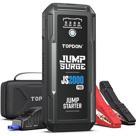 Booster de Batterie Voiture 2500Amp 16000mAh, Jump Starter JS2000Pro (1/5)