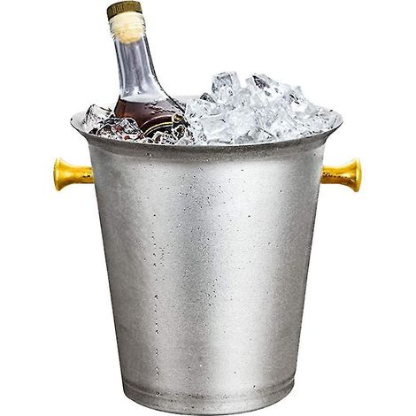 Champagnerkühler mit Tragegriffen, Eisbehälter aus Edelstahl für Partys.