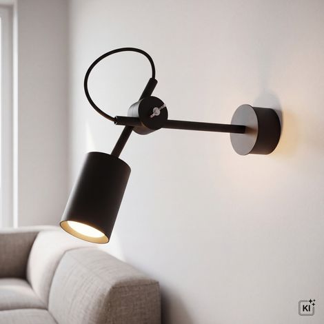 Schwarze Wandleuchte Metall GU10 Modern EYE