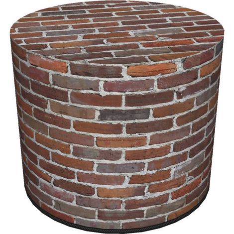 Dekorativer Pouf, Bertoni, Ziegelsteinmuster – runder Pouf für Wohnzimmer und Flur, Zylinder 40 cm, elegant, mit Reißverschluss, waschbar (1/5)