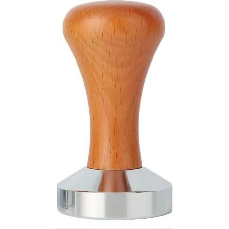 Tamper à Café 51mm Acier Inoxydable Manche en Bois Ergonomique Base Plate pour Expresso Maison Bar