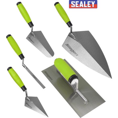 SEALEY TROWEL SET 5PC PLASTERING SOFT GRIP TRADESMAN BRICK POINTING S01300