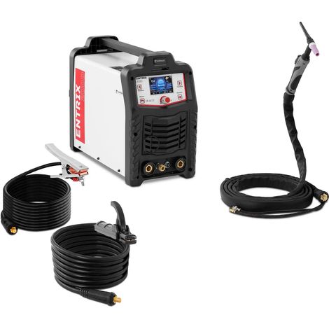 Saldatrice TIG AC/DC 200 A Ciclo di lavoro 80% LCD Digitale Impulso Acciaio al carbonio Plastica Nero Bianco 140009715