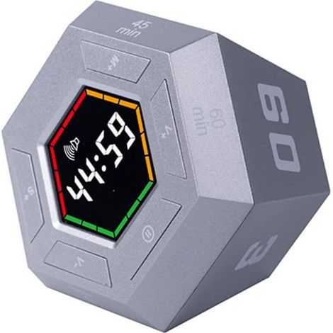 Timer, timer a cubo, timer intelligente con conto alla rovescia preimpostato a 3/5/15/30/45/60 minuti, strumento di gestione del tempo intuitivo - Crezuo (1/4)