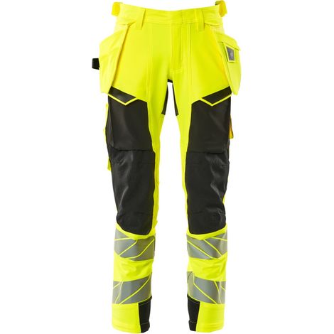 Mascot Warn-Stretchhose mit Hängetaschen 19031-711 Gr. 112 hi-vis gelb/schwarz (1/4)