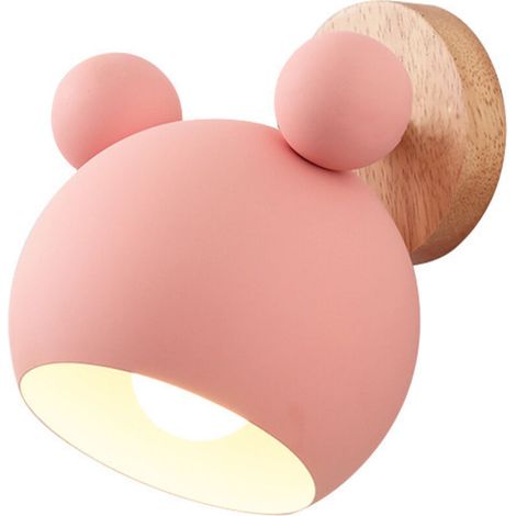 Kreative Bären-Wandleuchte, moderne Innenraum-Wandlampe mit verstellbarem Kopf, dekorative Beleuchtung für das Kinderzimmer, interessantes Geschenk für Kinder (Rosa) (1/4)