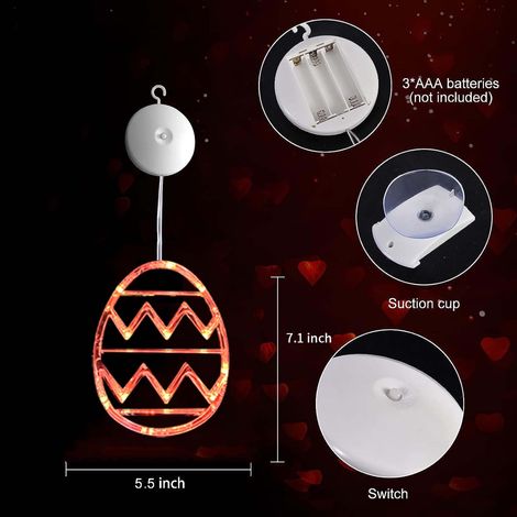 Luminaire Néon Pâques - Lapin Oeuf - LED USB - Décoration Fenêtre Mur - Lumière Nocturne Chambre - 1 Pièce (1/5)